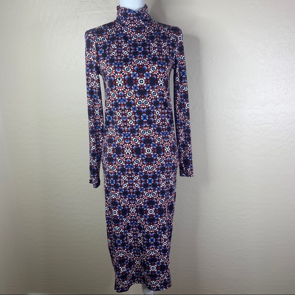 Yumi Kim Deja Vu Printed Turtleneck Dress Medium - Picture 3 of 9